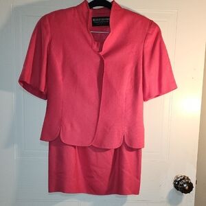 Chic Pink Pencil Skirt Set By Herbert Grossman Vintage